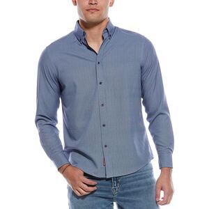 Report Collection Mens  Print Sport Shirt, Blue